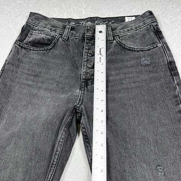 Free People We The Free Jeans Womens 27 BlackHigh-Rise Skinny Distressed Raw Hem - Picture 6 of 10